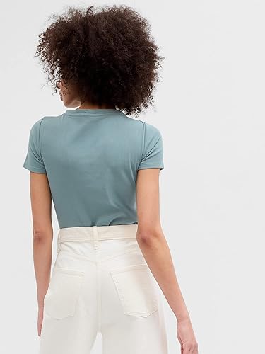 Miniatura 2 de GAP Henley de manga corta acanalada para mujer