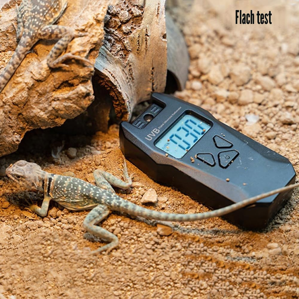 UVB Index Messgerät, Digitaler Reptilien UVB Tester mit Sonde und Datenprotokollierung 240-370 nm