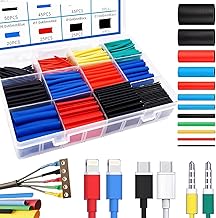560Pcs Heat Shrink Tubing 2:1 – Electrical Wire Cable Sleeving Wrap Kit, Insulation Tube Assortment with Box (12 Sizes, 5 Colors: Black, Red, Blue, Yellow, Green)