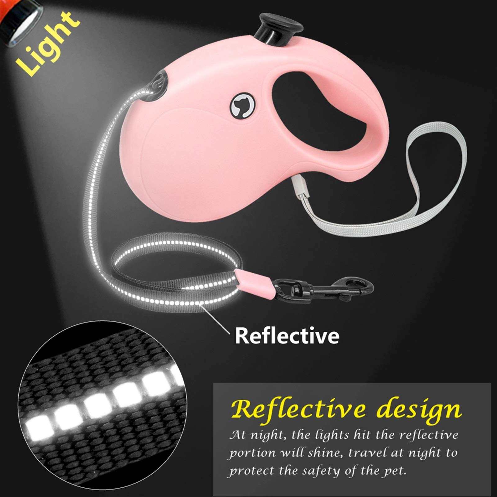 WolFum Collar de perro 5 m retráctil automático correa de perro extensible mascota cachorro cuerda de tracción caminar correa de plomo para perros pequeños medianos gatos suministros para mascotas