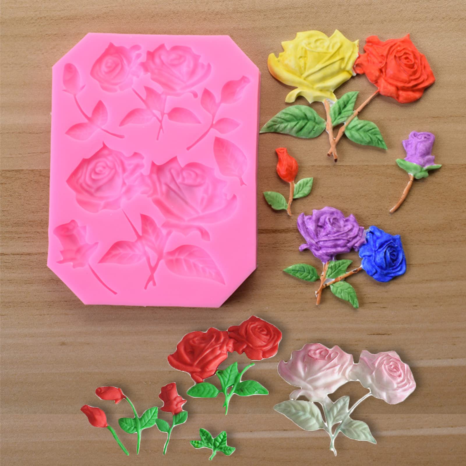 Stampi In Silicone Per Fiori Di Rose - Set Da 3 Per Dolci, Cioccolato E Saponi - Foto 6