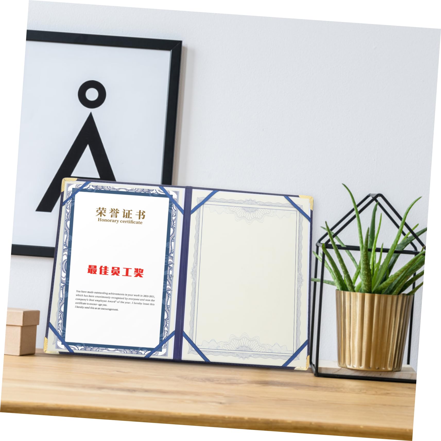 Abschlussgeschenk Elegante Zeugnismappe aus Pu Leder im A3-format Leichter Zeugnisordner als Dekorativer Dokumenteninhaber für Diplome und Zertifikate