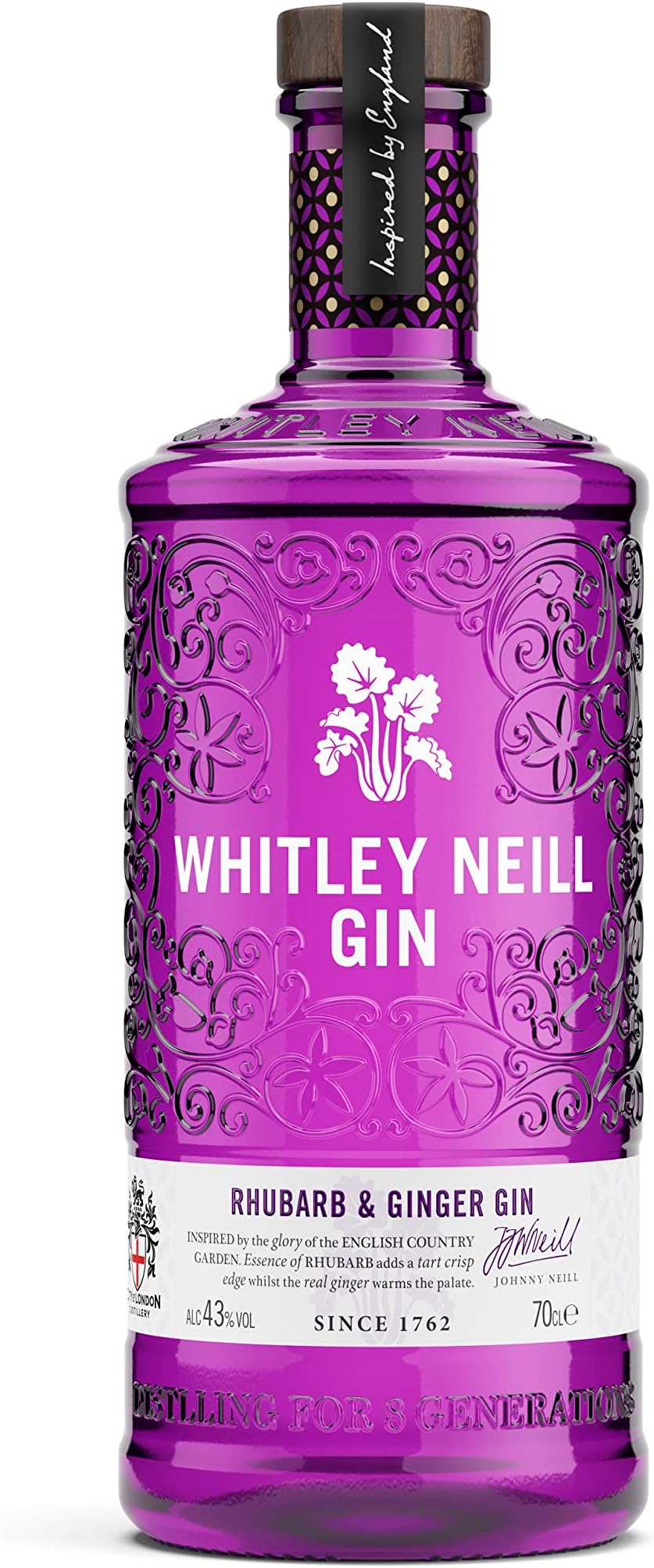 Whitley Neill Rhubarb & Ginger Gin, 70 Cl