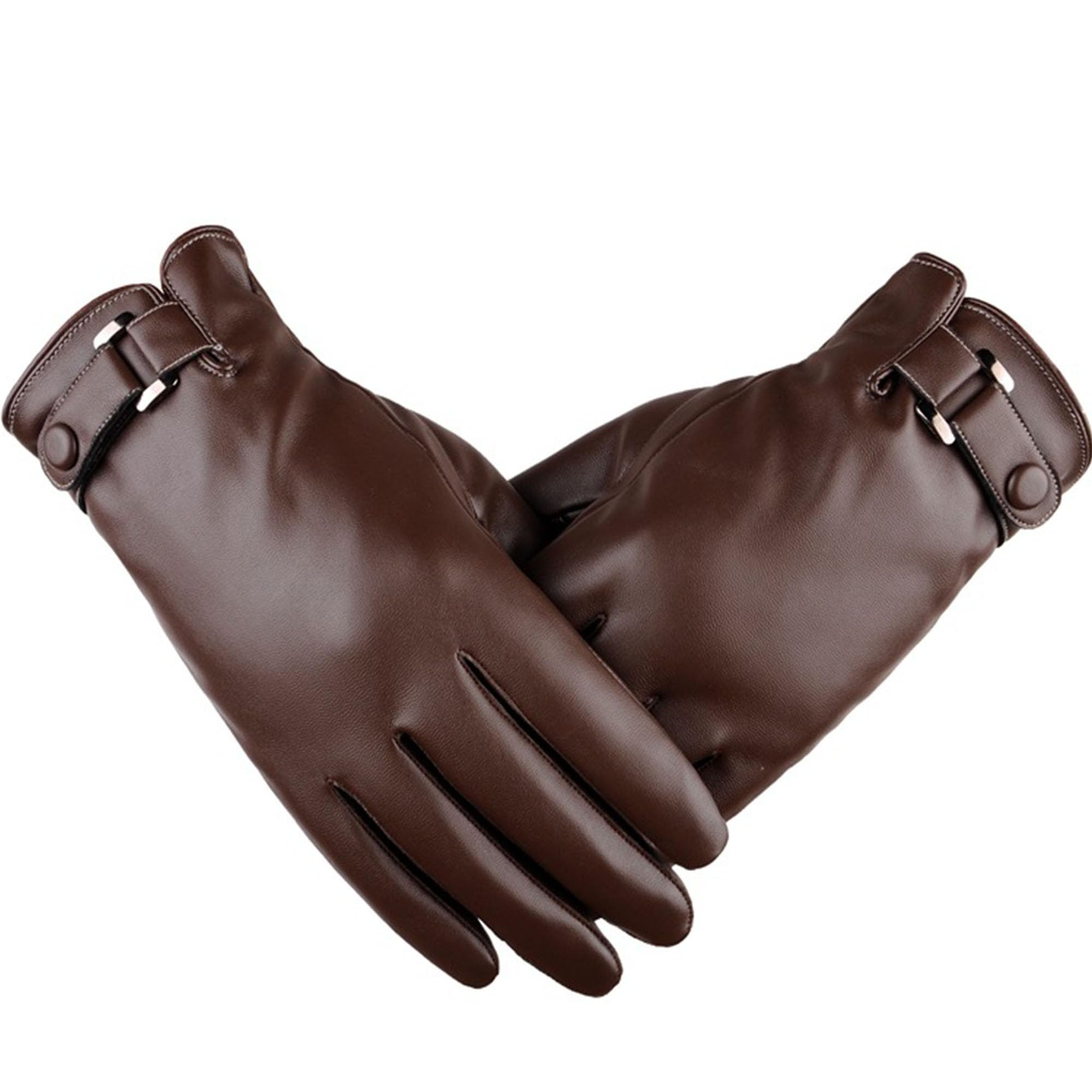 YUEMING Mens Touchscreen Leather Gloves, Winter Warm Gloves, Touch Screen Mens Gloves, Thicken Fleece Elastic Cuffs smartphone Gloves Wool Gloves Suitable for Winter Outdoor Sports