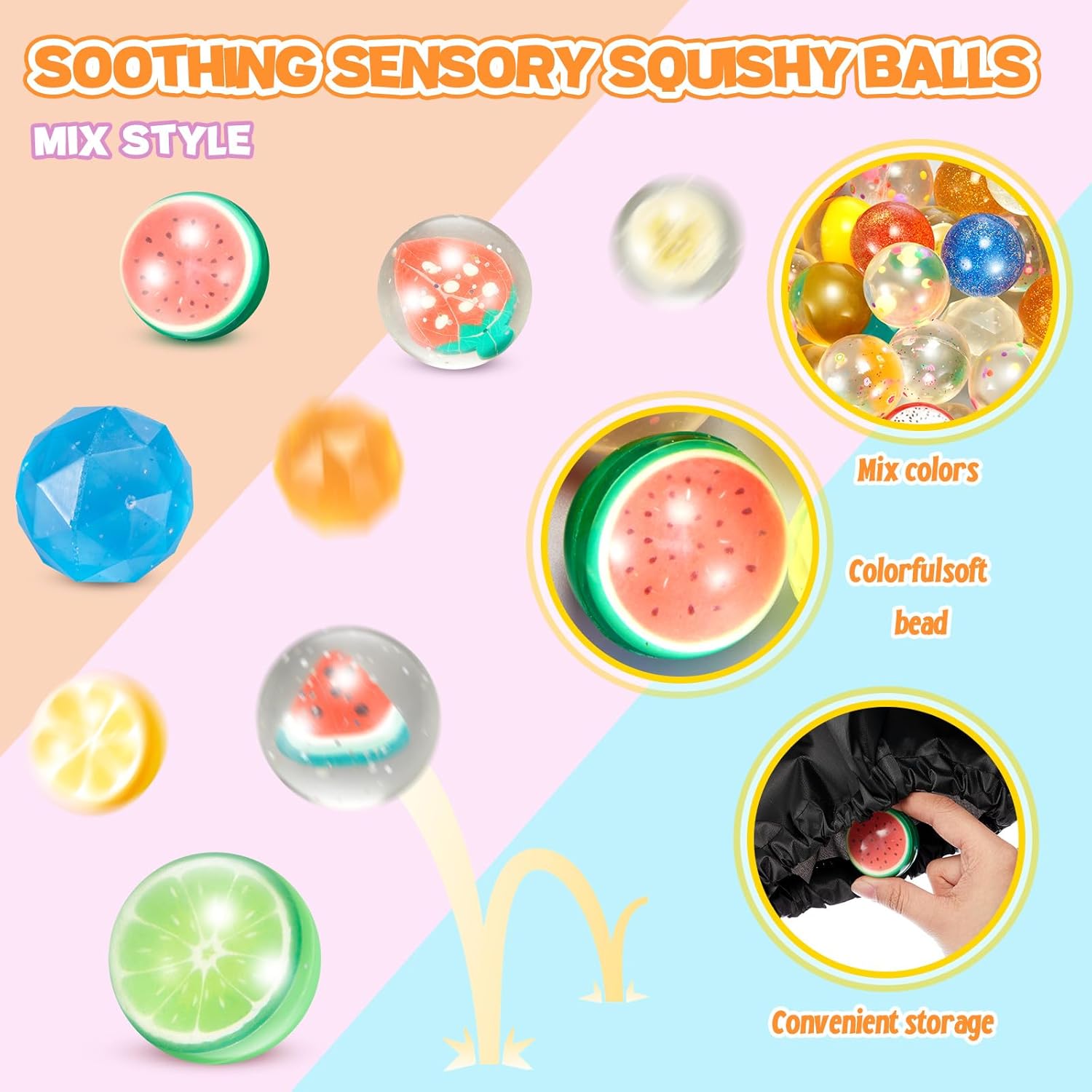 Shappy 60 Pcs 45 mm Large Bouncy Balls Glitter Bounce Ball Bulk with Storage Bag Large Bouncy Balls for Goodie Bag Fillers Birthday Party Favors, Assorted Colors