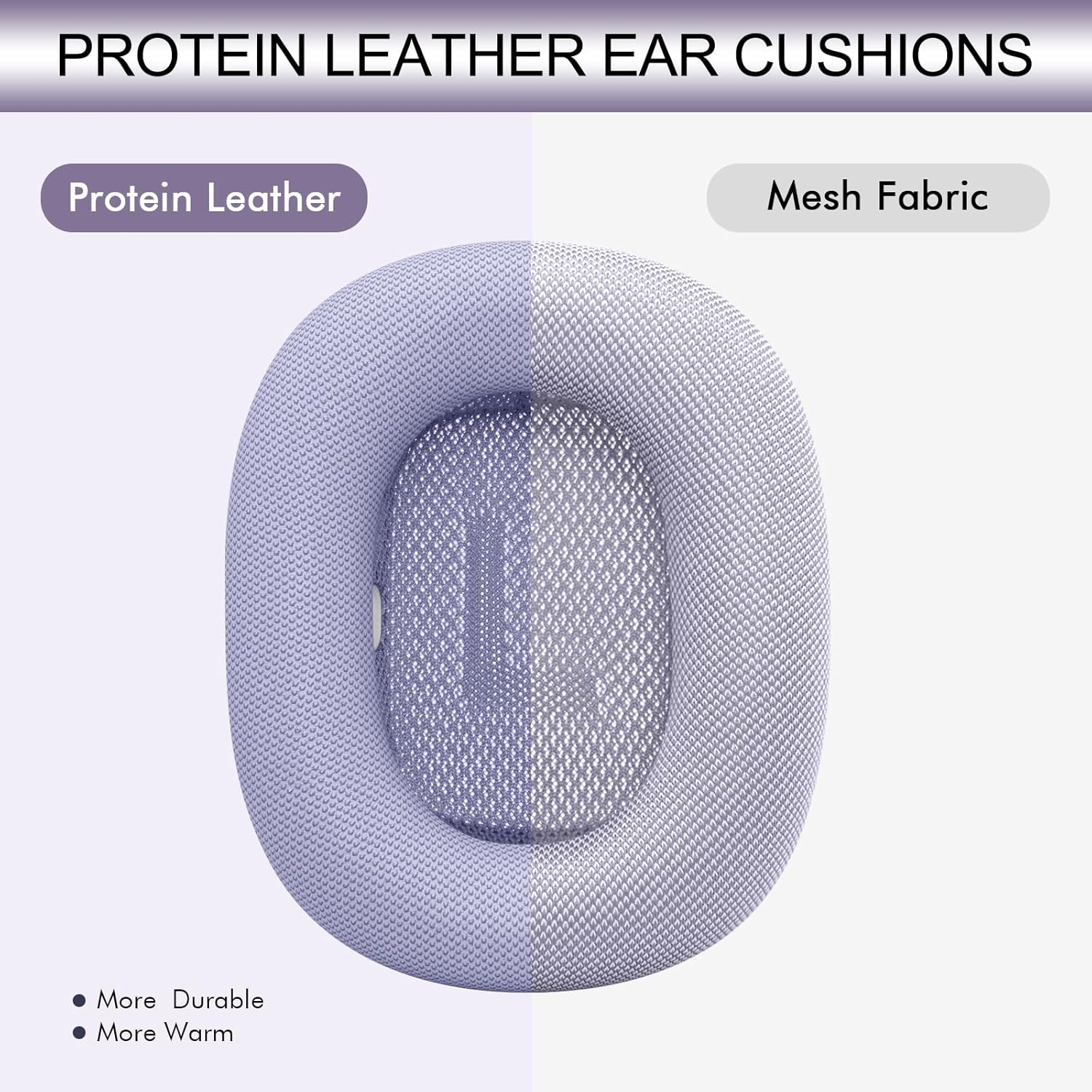 GEVO Upgraded Ear Cushions Replacement Earpads for 2024 New Apple AirPods Max Headphones, Protein Leather Ear Pads Cover with Memory Foam and Magnet for AirPods Max Fresh Color (Purple)