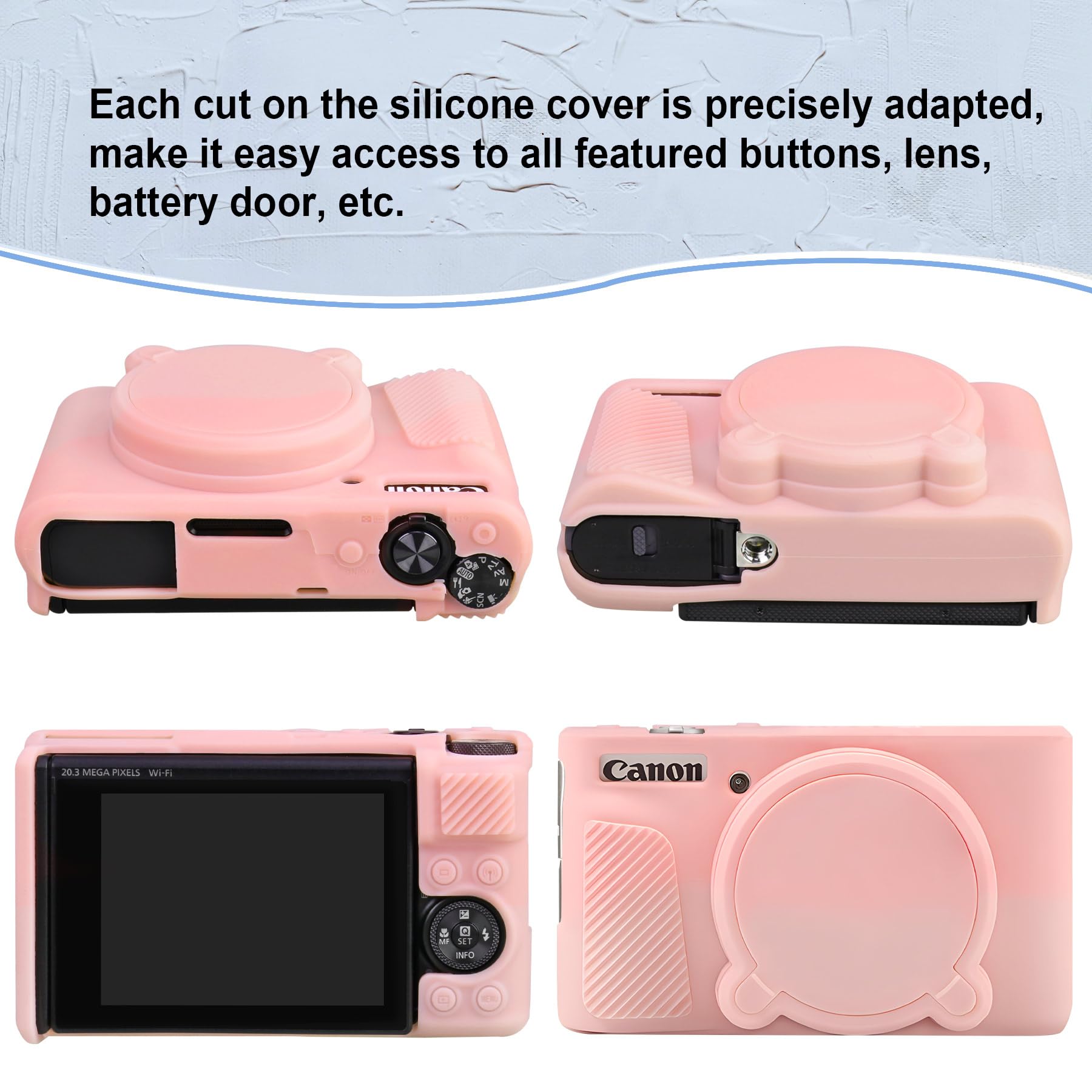 Coque Silicone Pour Canon SX740/SX730 - Housse Souple Fine, Protection Légère, Avec Bouchon Objectif Amovible - 9