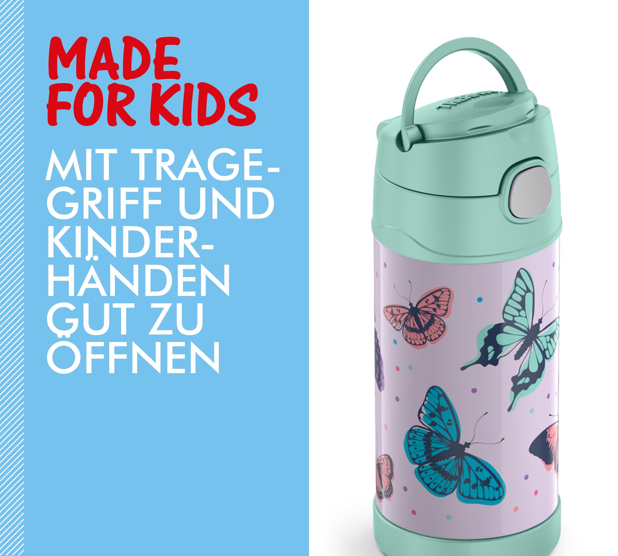 Thermos Funtainer Straw Bottle Butterflies 0.35L, 350 ml - Image 4