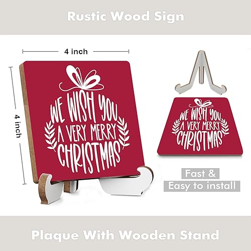 Miniatura 2 de Decoración navideña rústica de madera para escritorio, divertida temporada de invierno, vacaciones, decoraciones de Navidad para el hogar, granja,