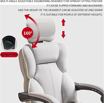 Office Gaming Chair Swivel,Adjustable Height,Footrest-Ergonomic,Home Boss Leather for Heavy People,Reclining Back,for Study,Working,Executive,living,bedroom (Khaki)