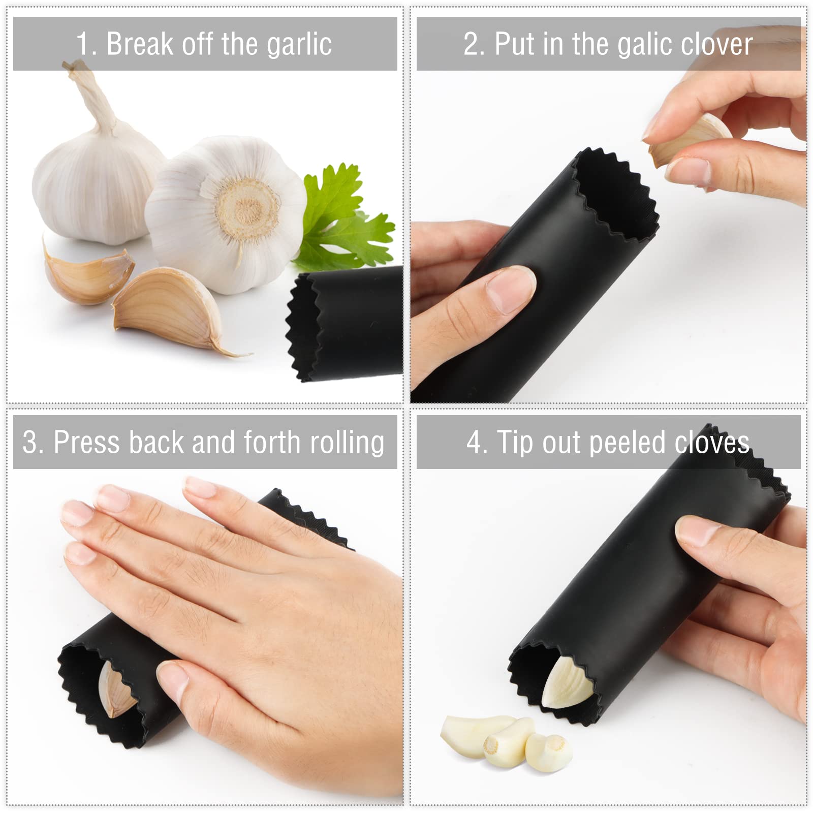 3 Pelapatate In Silicone Per Aglio - Utensile Da Cucina Pratico (Blu, Verde, Arancione) - Foto 6