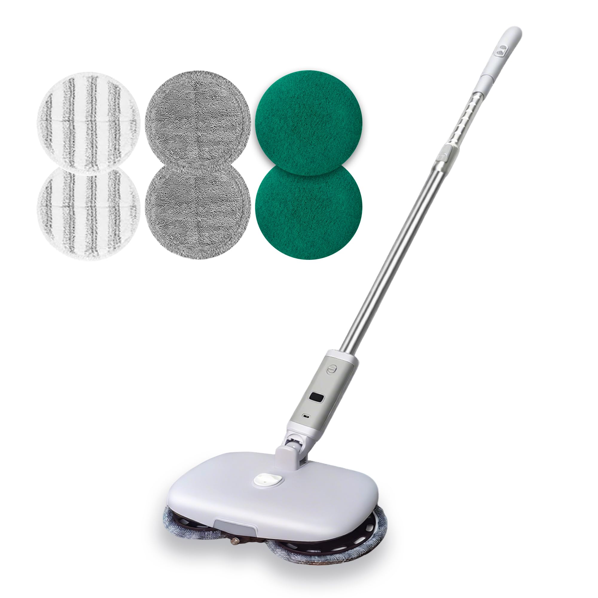 Balai pulvérisateur électrique sans fil GOBOT avec double tampons rotatifs et phare LED