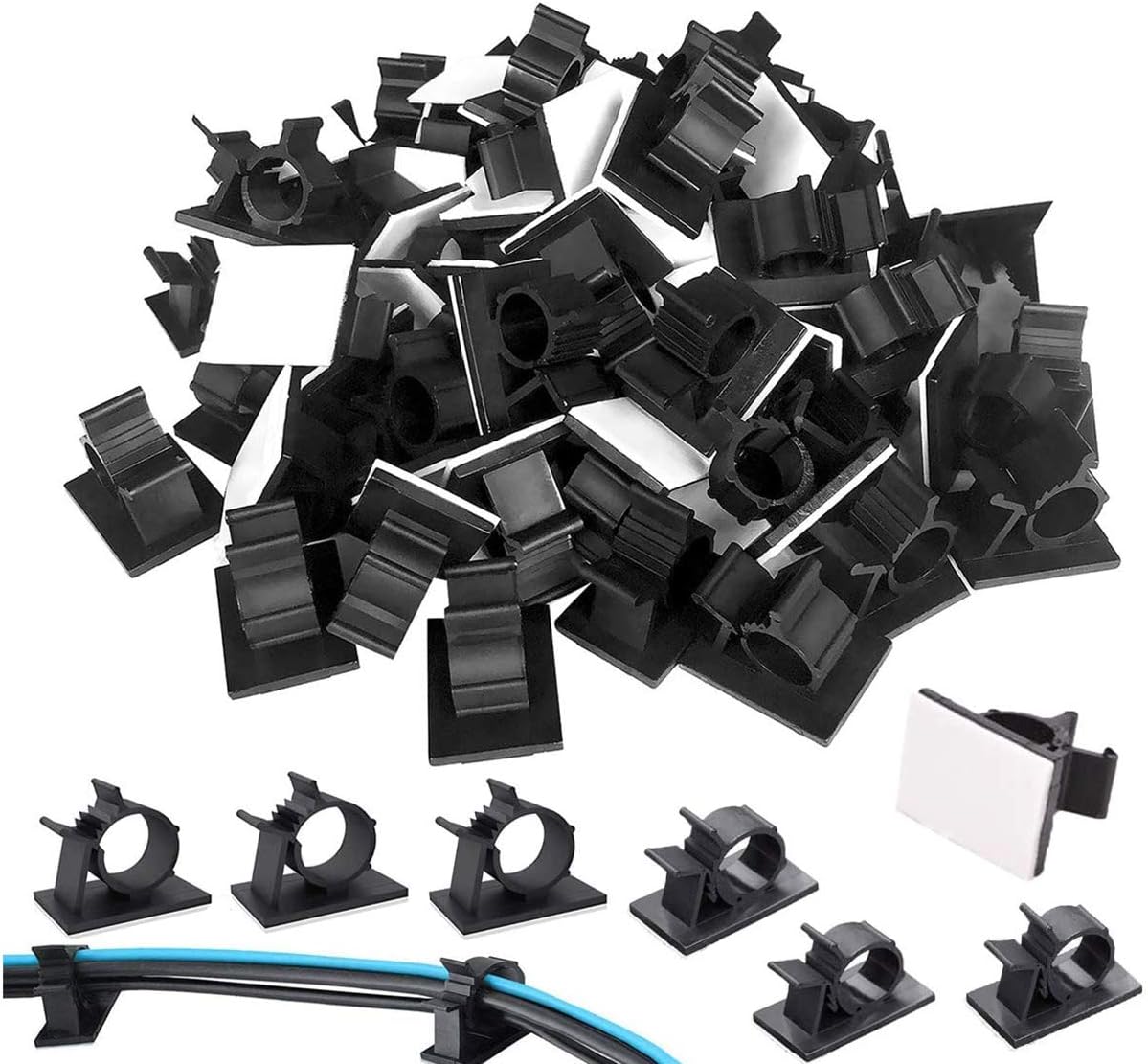 Cable Clips, 100PCS Cable Management Clips, Inkec Adhesive