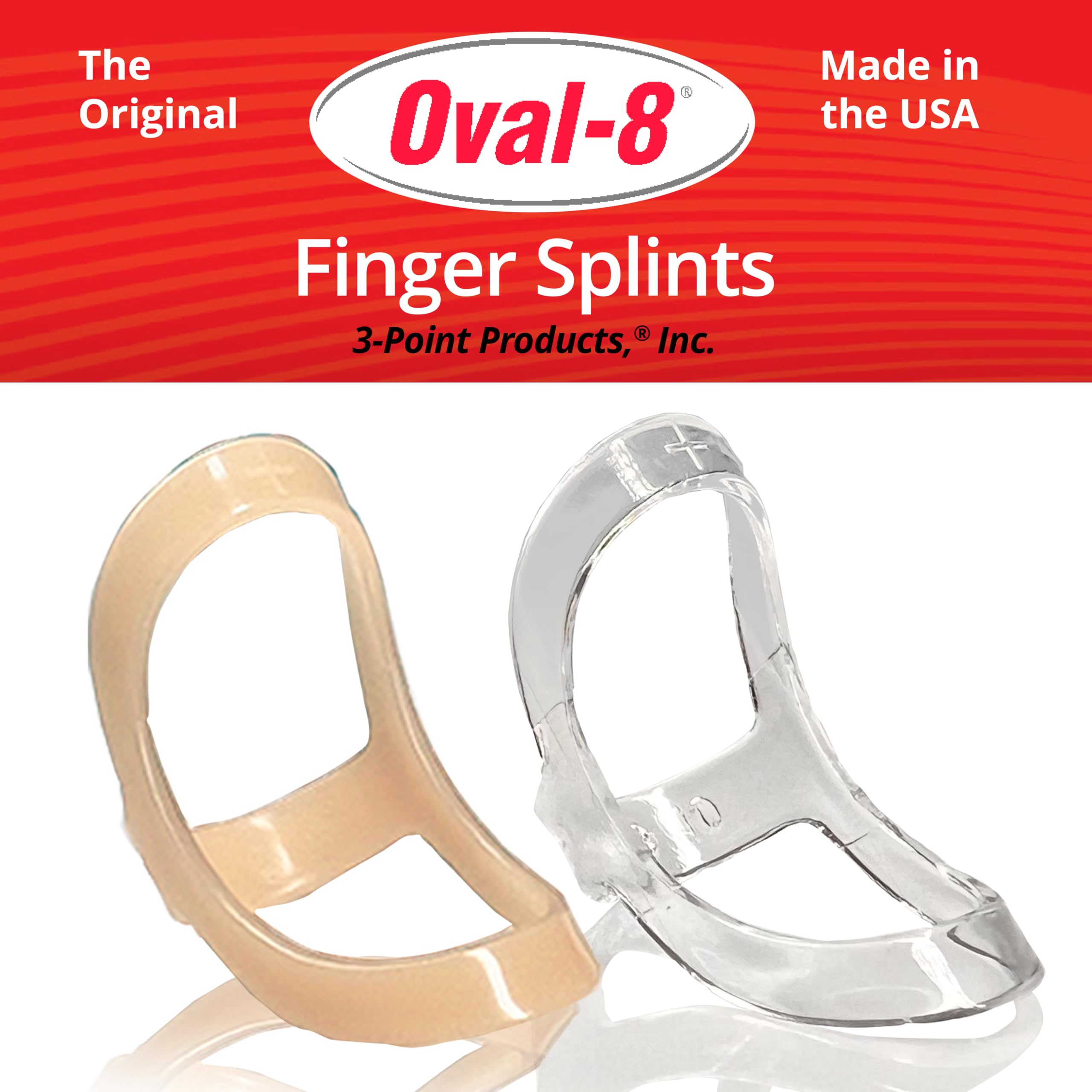 3-Point Products Oval-8 Finger Splint, Support and Protection for Arthritis, Trigger Finger or Thumb, and Other Finger Conditions, 1-Pack, Size 2