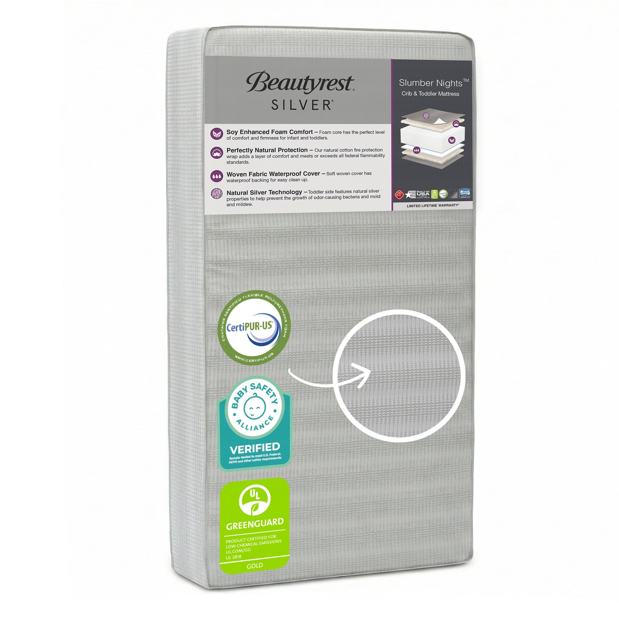 Delta Children Beautyrest Silver Slumber Nights Dual Sided 2-Stage