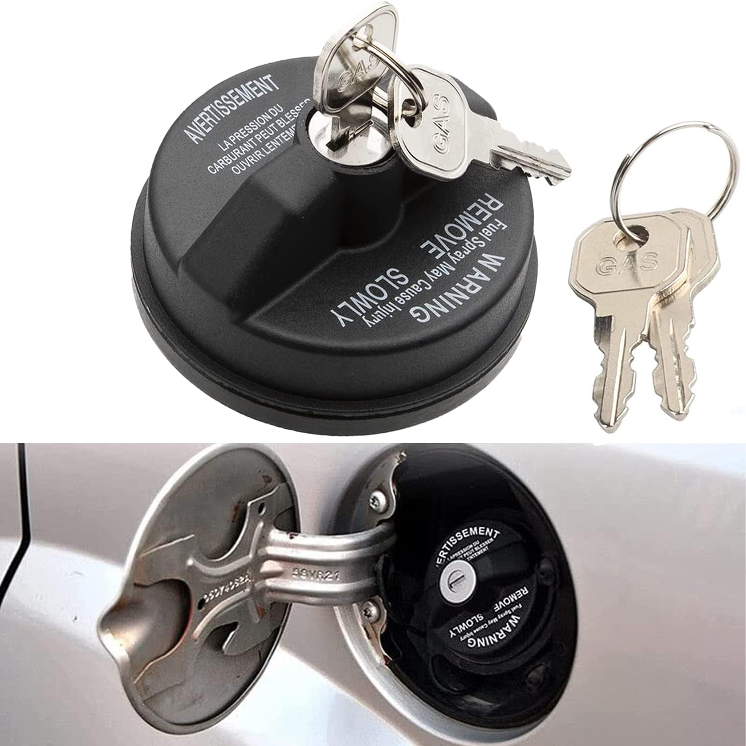 Locking Gas Cap, Lock Fuel Cap Replace 05278655AB, 5278655AB for with Chrysler Dodge Jeep Ram