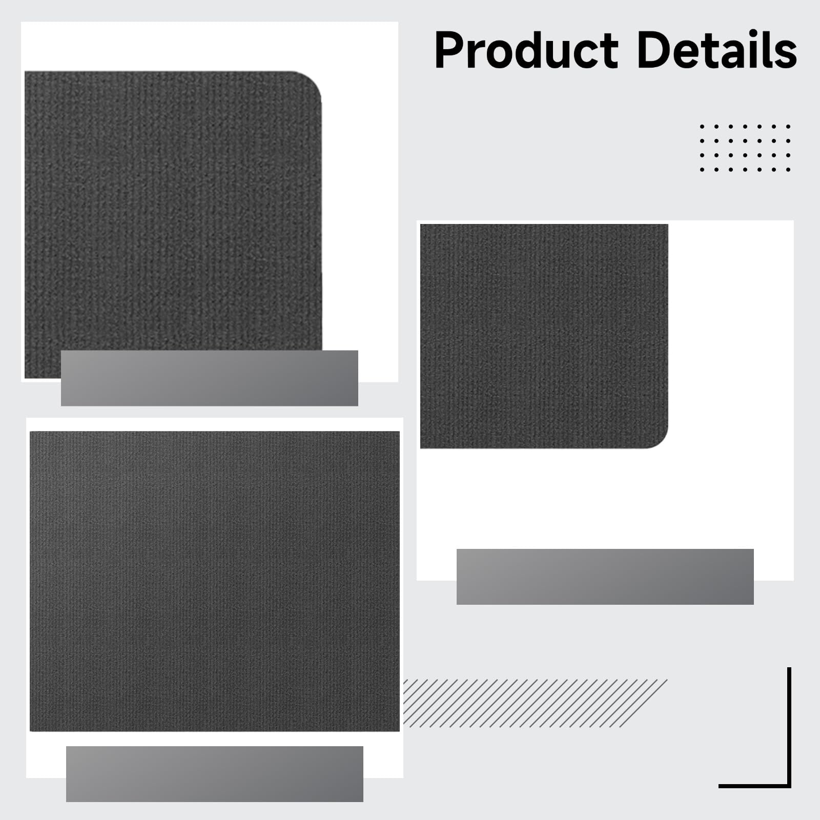 Tapete marrón para silla de oficina para suelos de madera dura, 48 x 48 pulgadas, protector de suelo para juegos, respaldo antideslizante, alfombra absorbente de sonido para el hogar y la oficina