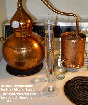 CIMALAB Hydrometer Alcohol Meter, Hydrometer Alcohol 0-200 Proof and Tralle Hydrometer, Alcohol Proof Tester for Liquor/Moonshine/Proofing Distilled/Spirits/Distilled Alcohol Proof