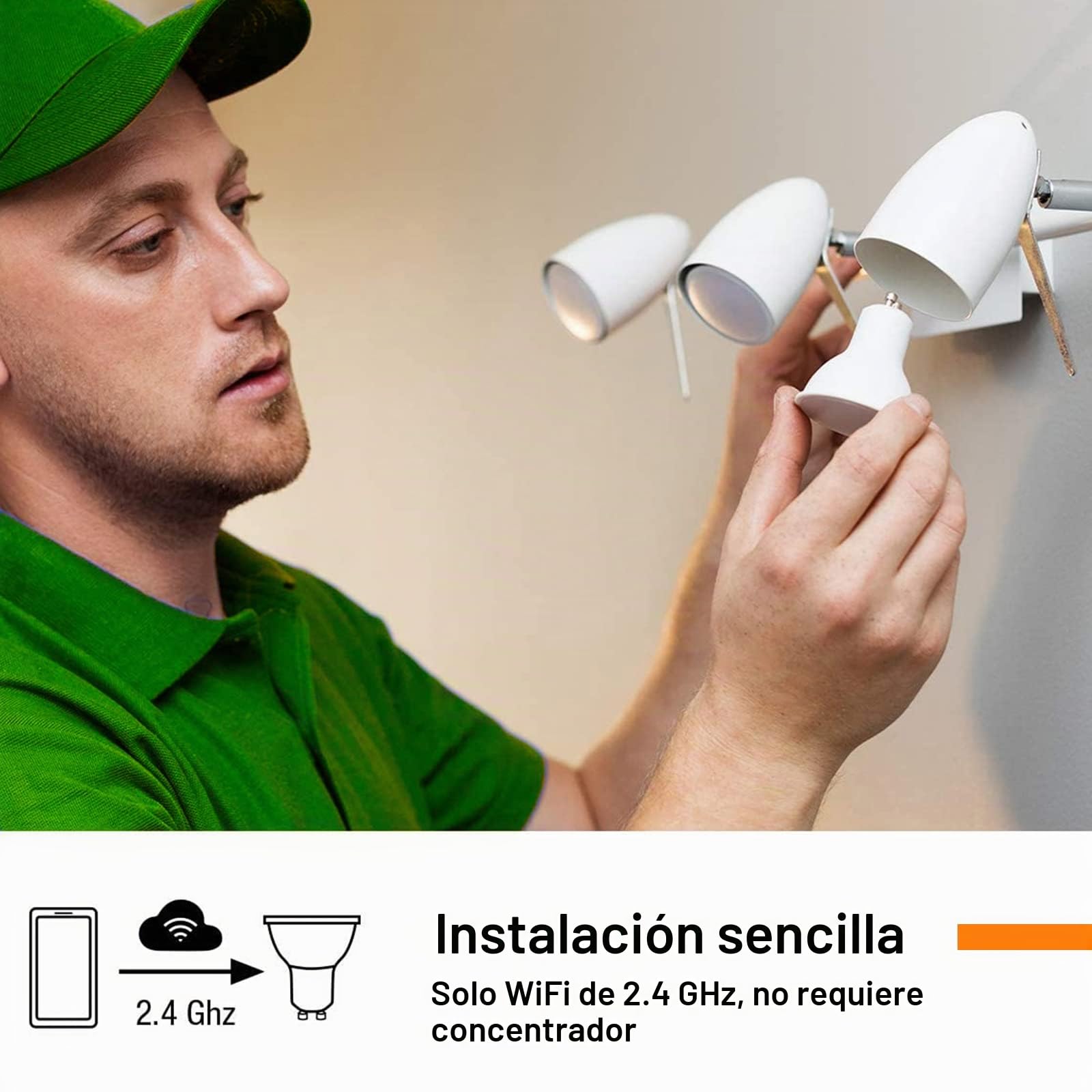 ANTELA Bombillas LED WiFi GU10 5 W, regulable, control App con Alexa/Google Home, RGB&2700K-6500K blanco frío cálido, 8 unidades | Regulable, control App con Alexa/Google Home, RGB&2700K-6500K blanco frío cálido, 8PCS, 2.4Ghz wifi