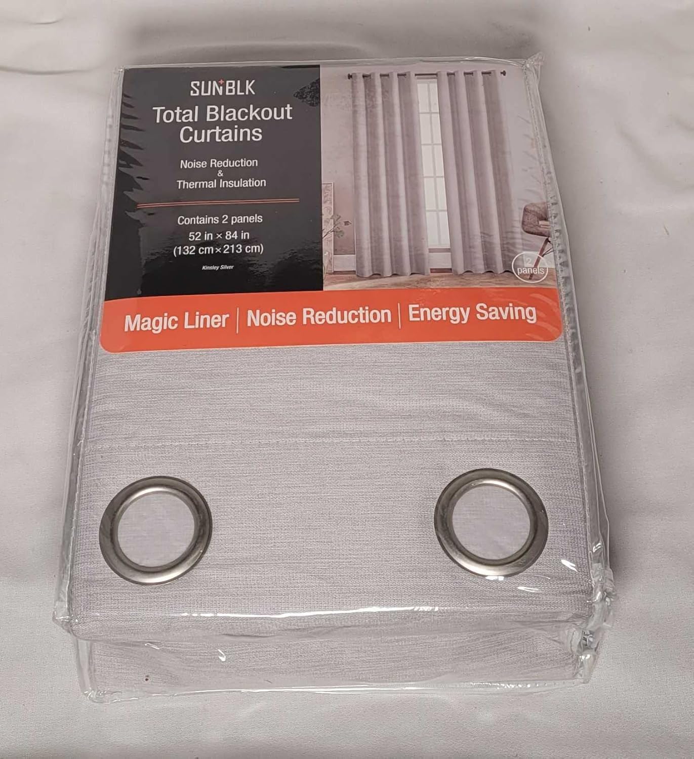 SunBlk Total Blackout Curtains 2 Panels 52 in x 84 in Kinsley