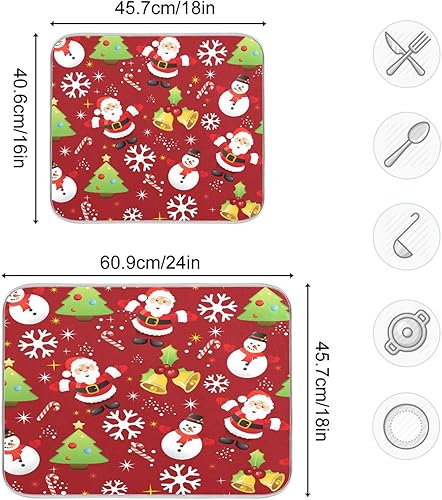 Vista 317 de Tapete de secado de platos de mariposas botánicas para encimera de cocina, almohadilla de secado de microfibra absorbente, grande, 18 x 24 pulgadas