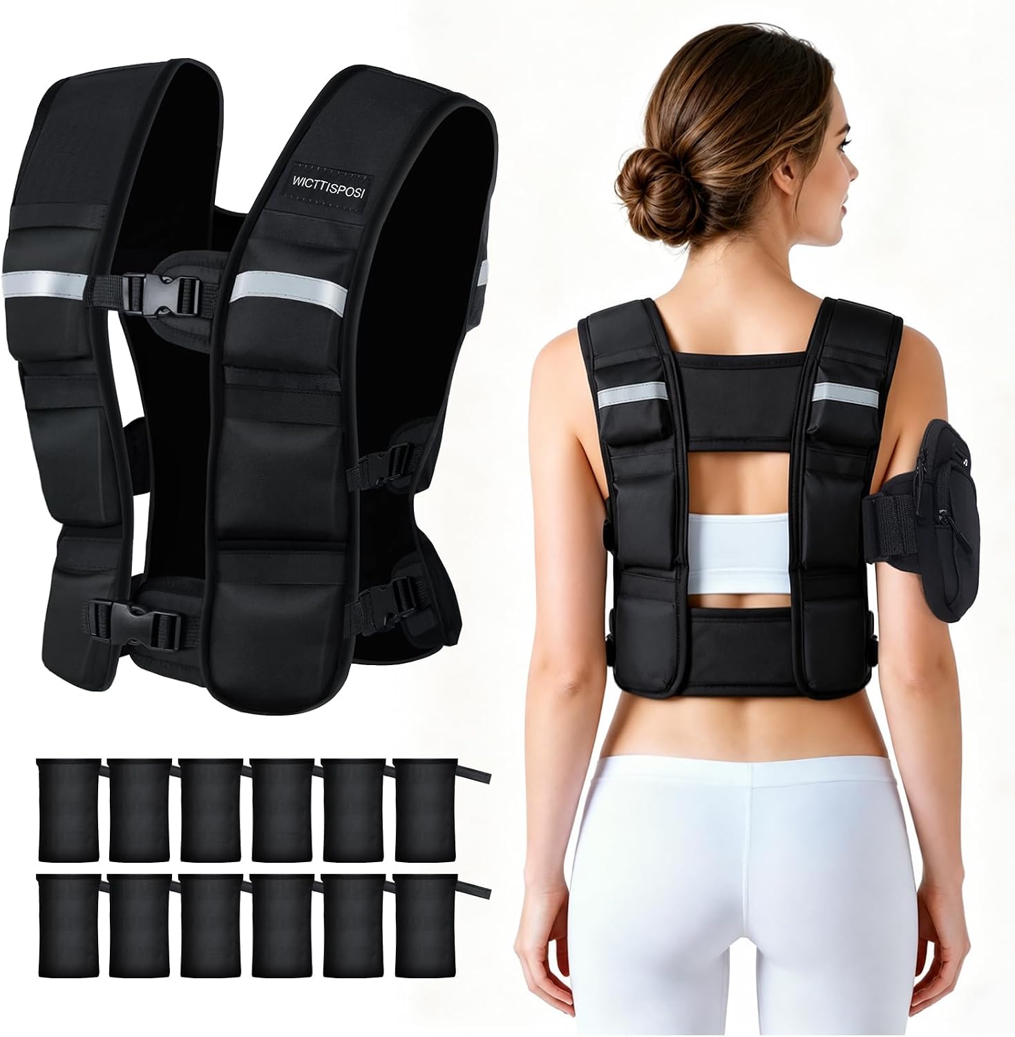 Adjustable Weighted Vest for Women Men, 0.7-12/0.7-18 lb Ultra-Light Start