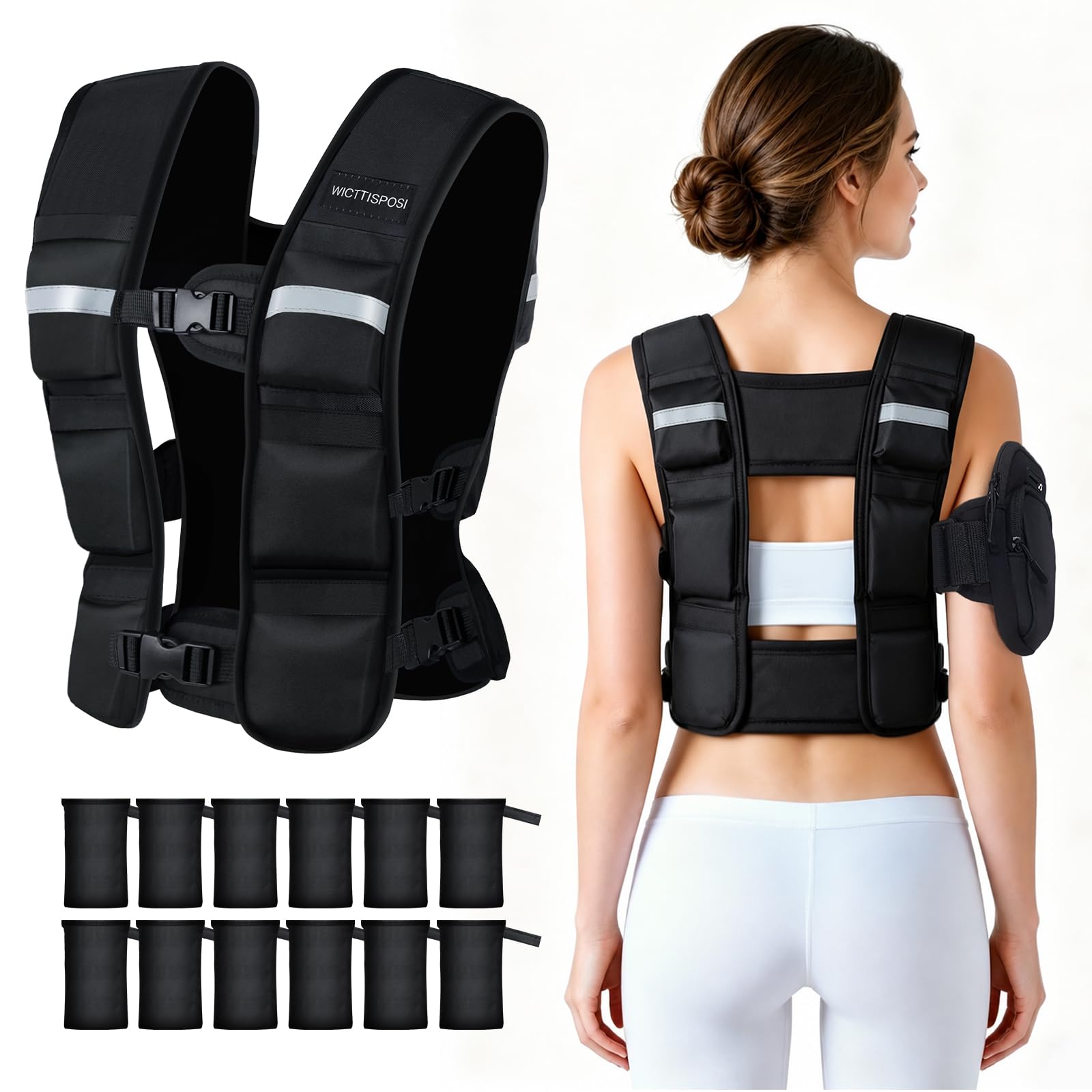 Photo 1 of WICTTISPOSI Adjustable Weighted Vest, 0.7-12.7lb