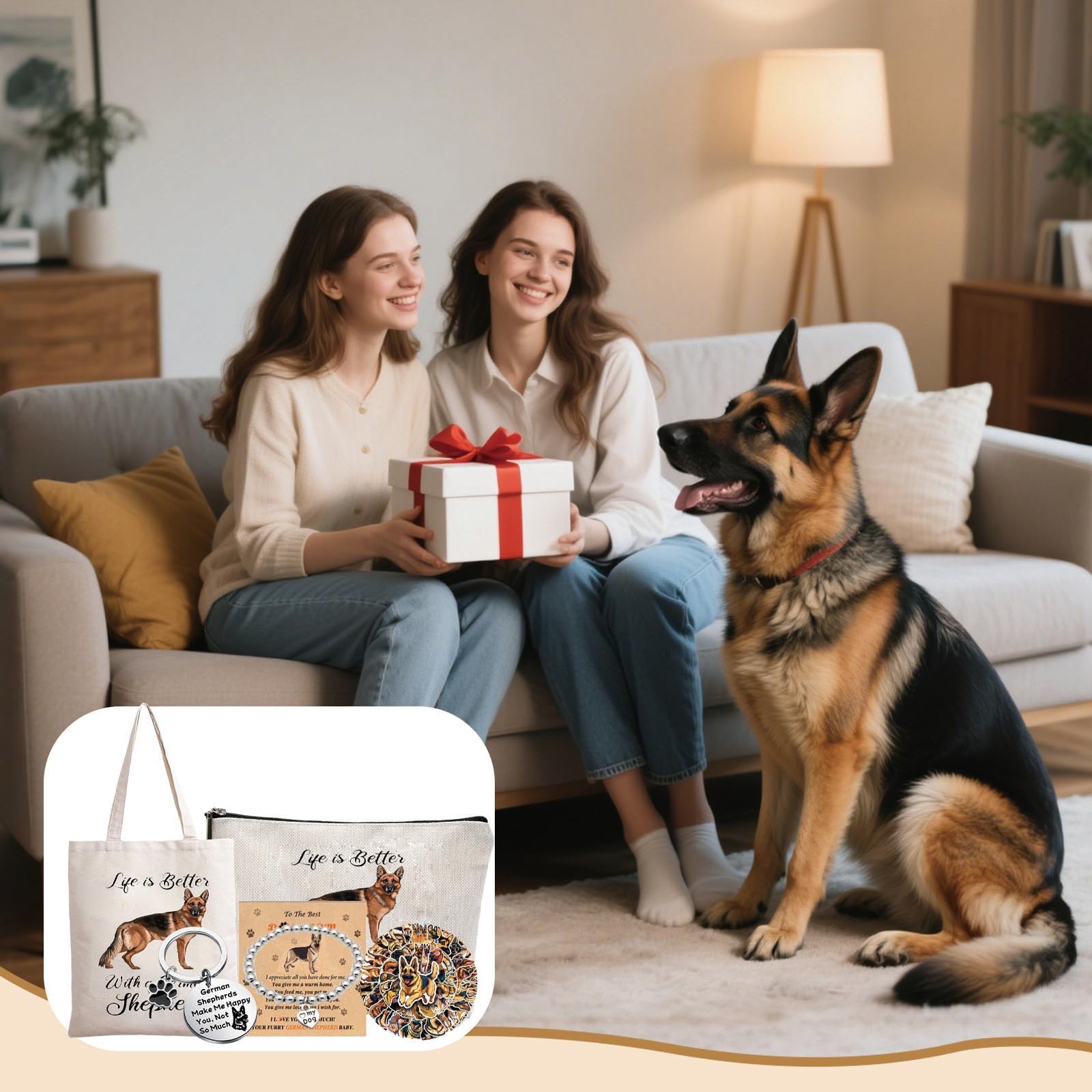 Dog Gifts for Women - 5Pcs Gift Set for German Shepherd/Golden Retriever/French Bulldog/Dachshund Lover Pet Mom
