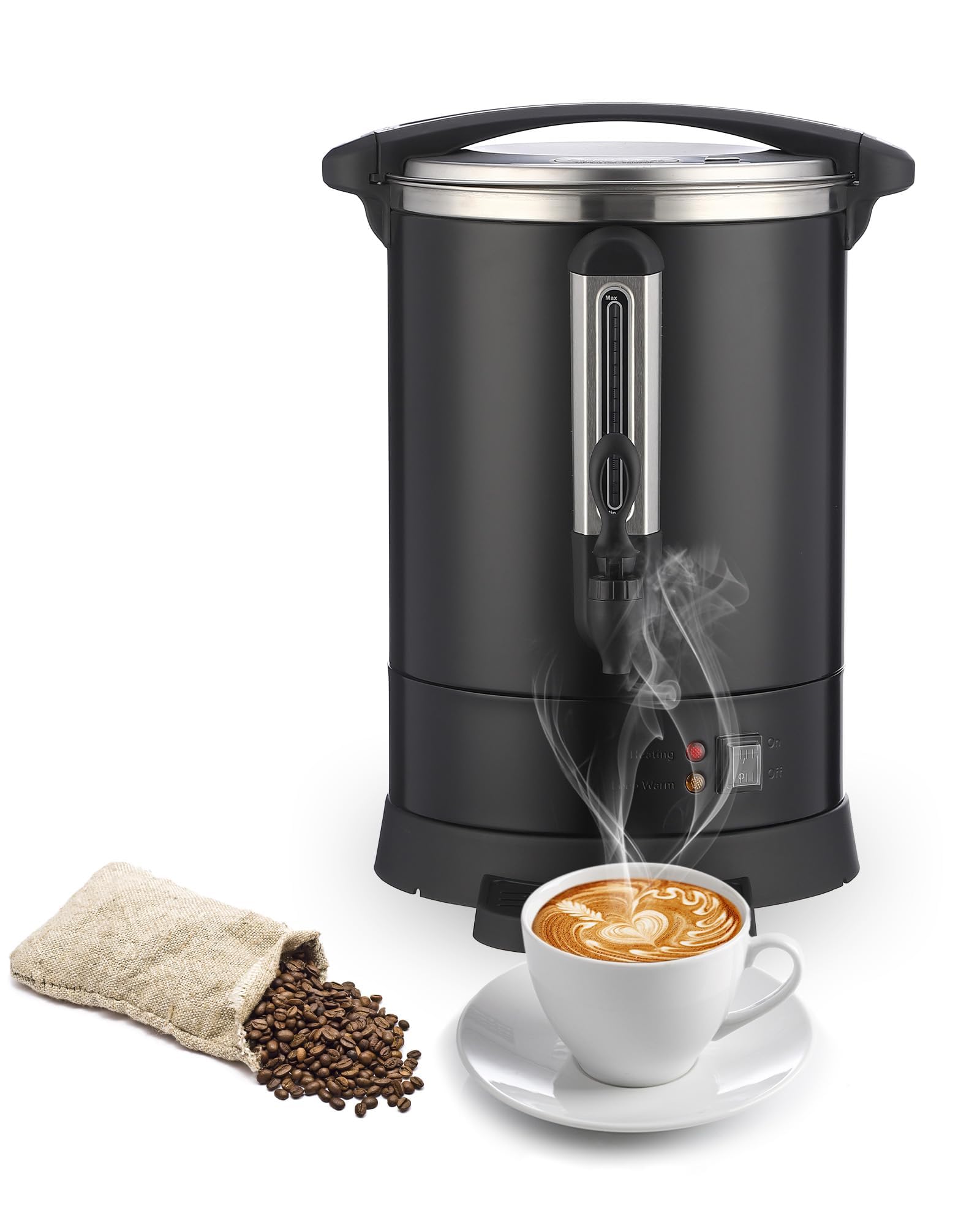 Commercial Coffee Maker 80 Cup -12L Stainless Steel Coffee Machine with Double Heating System Fast Brew for Office