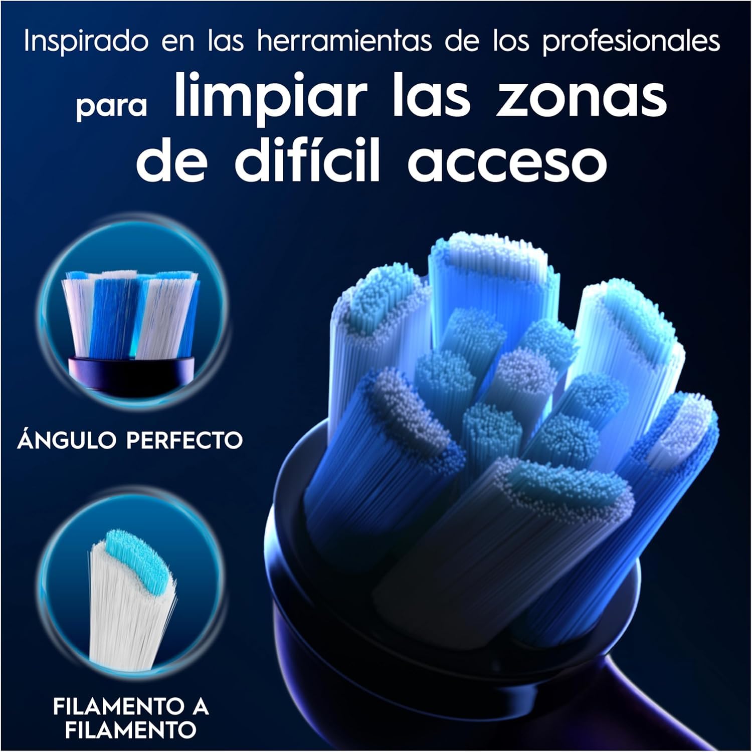 Oral-B Series iO Ultimate Clean Cabezales De Recambio Originales, Pack de 2 Recambios Blancos Para Cepillos De Dientes Eléctricos Oral-B iO, Eliminación Profunda De La Placa Bacteriana