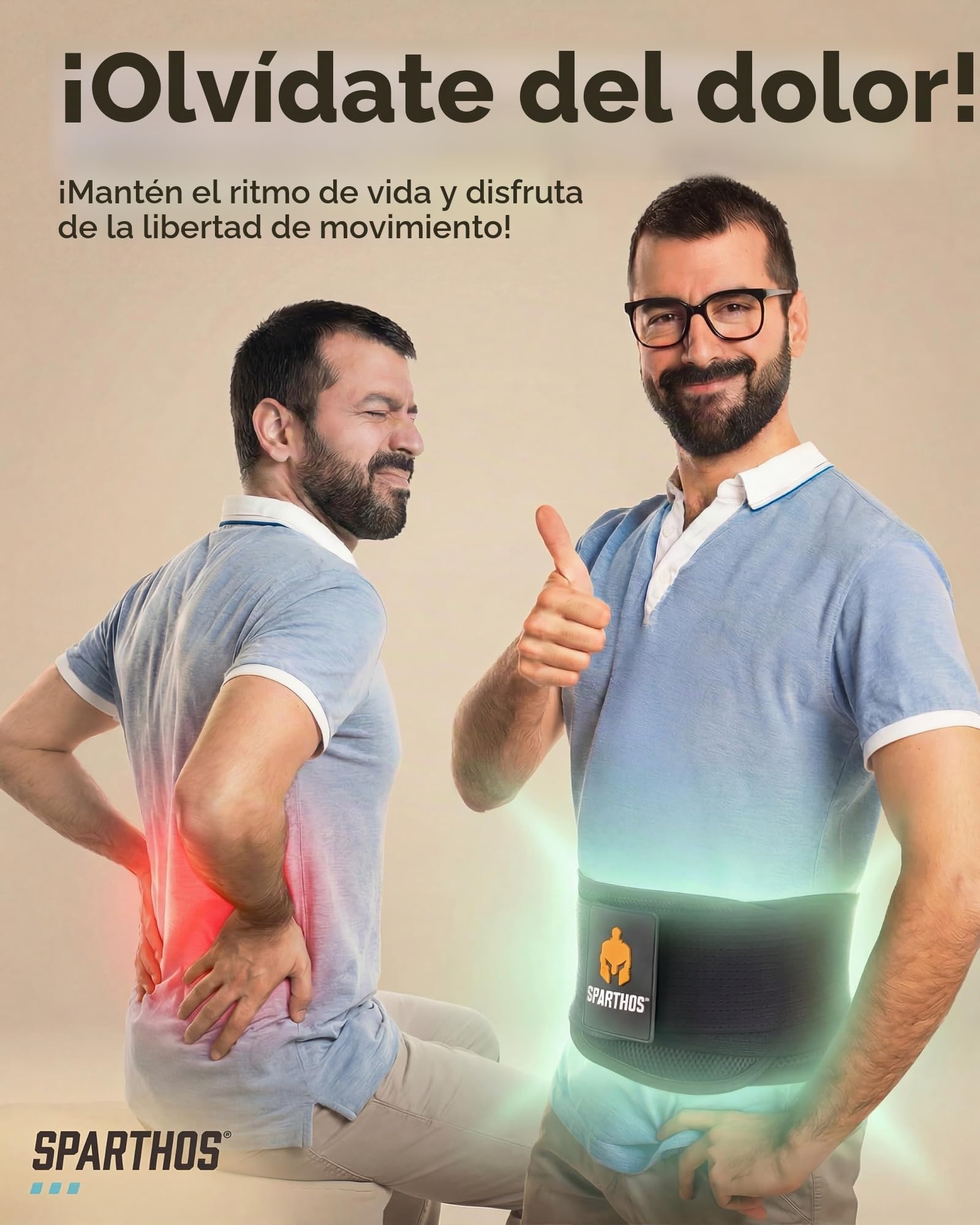 Faja Lumbar SPARTHOS - Cinturón de soporte corrector de postura - ayuda a aliviar el dolor de espalda, problemas de citica, escoliosis, hernias discales o enfermedades degenerativas en los discos
