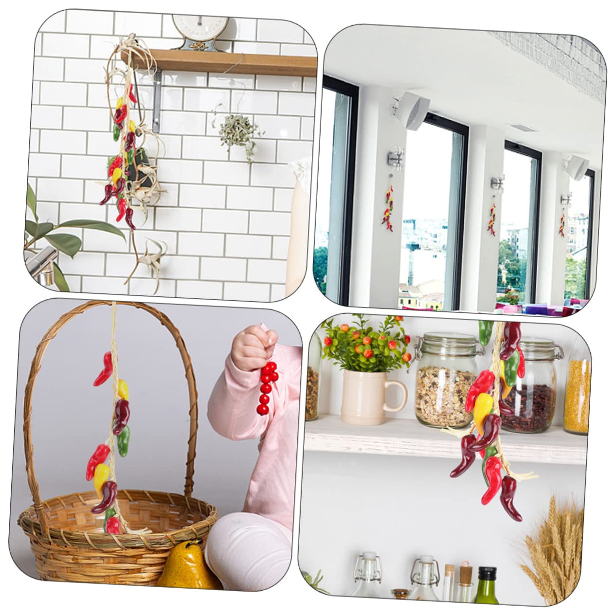 PRETYZOOM 1pc Fake Chili Skewers Simulation Pepper Skewer Artificial Wreath Fruit Decor Chinese Decor Christmas Decorations Decoration for Home Fall Decorations Garlic Pendant Foam