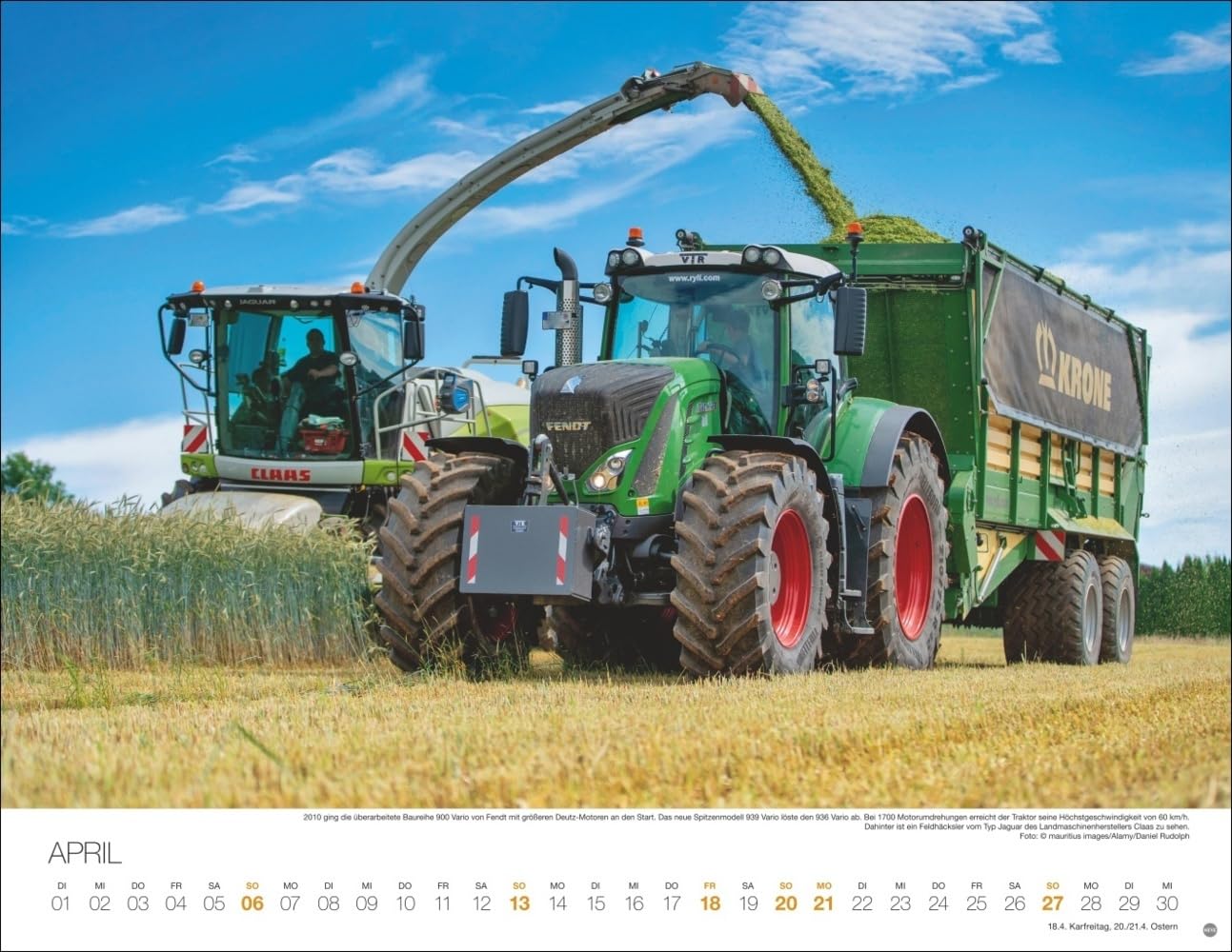 Starke Traktoren Posterkalender 2025: Exklusiver Wandkalender mit 12 beeindruckenden Traktoren. Hochwertiger Foto-Kalender 2025. Von Lanz über Porsche bis John Deere. 44 x 34 cm.