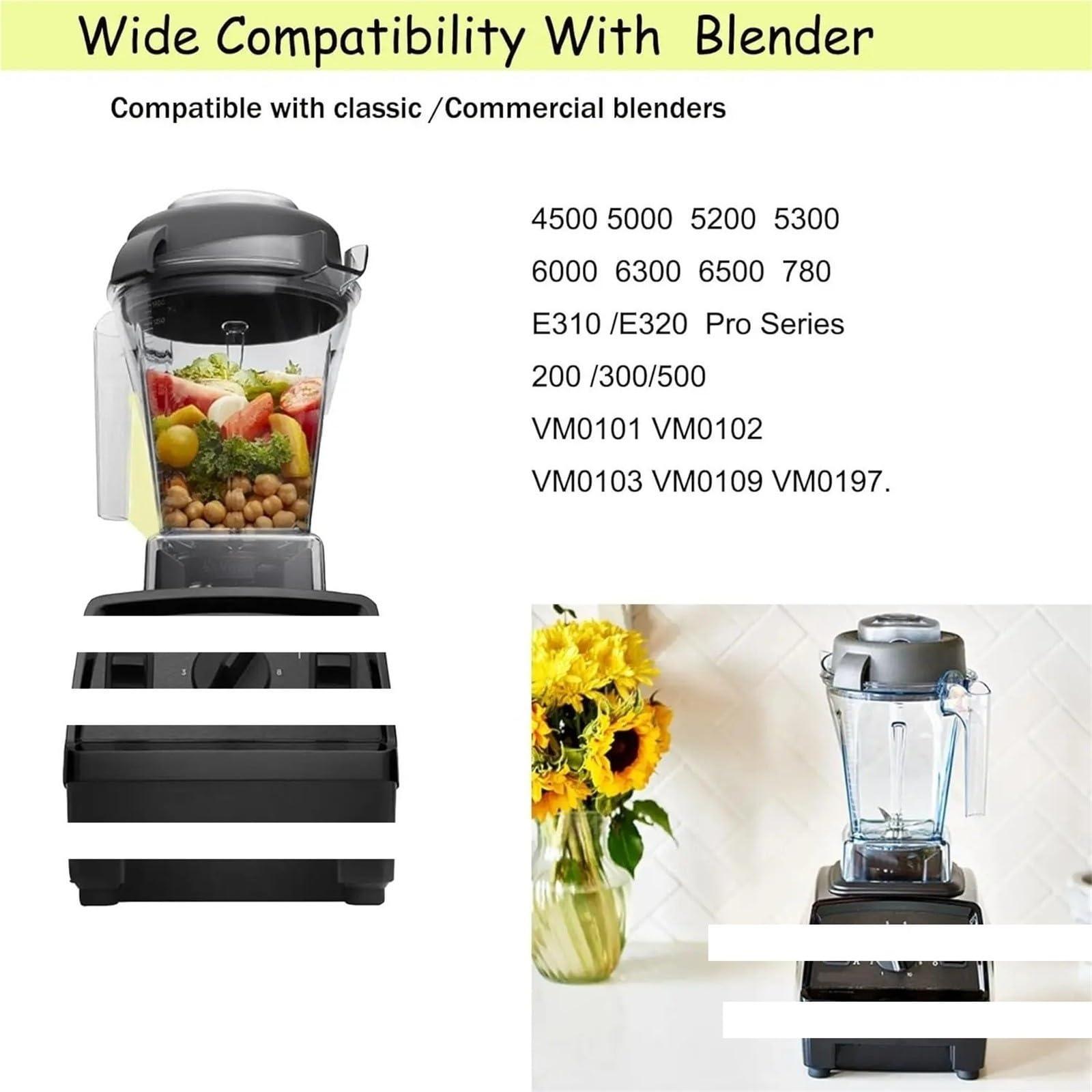 Pichet Mélangeur 32 Oz, Compatible Avec Vitamix, 5200/4500 / 5000 6300
