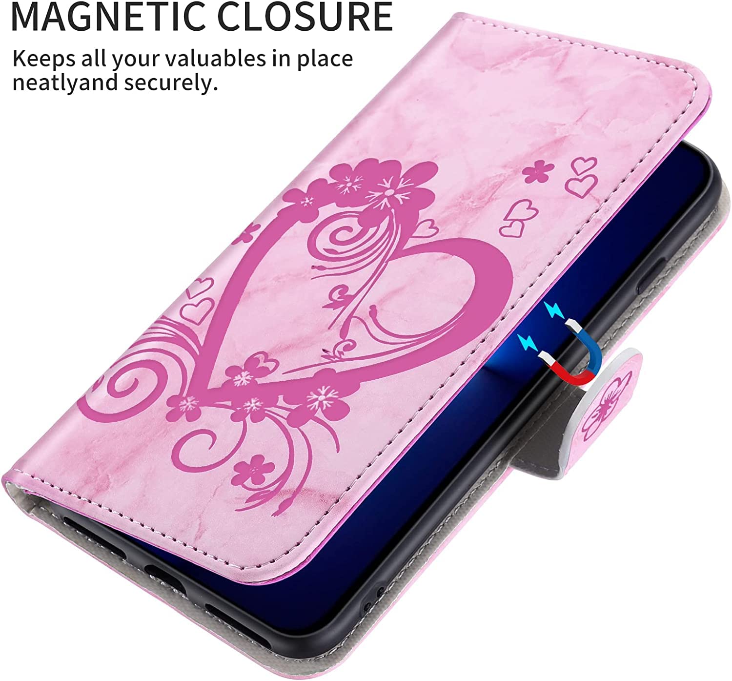 Cover A Libro In Pelle Per Xiaomi Redmi Note 12 5G / Poco X5 – Custodia Portafoglio Magnetica Con Vetro Incluso, Nero - 4