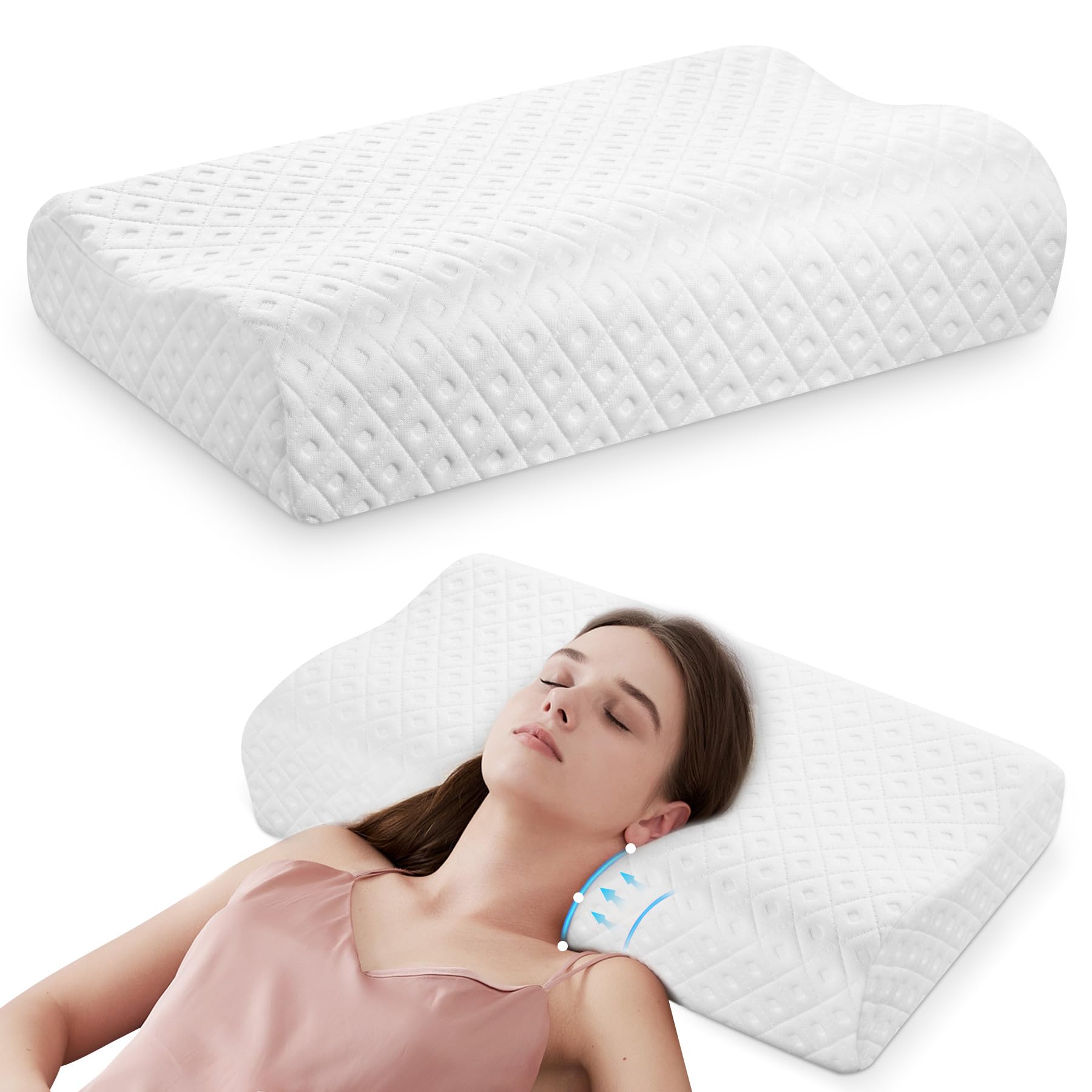 Cuscino Cervicale Memory Foam - Ergonomico, Antidolore, Federa Lavabile Per Sonno Profondo - Foto 10
