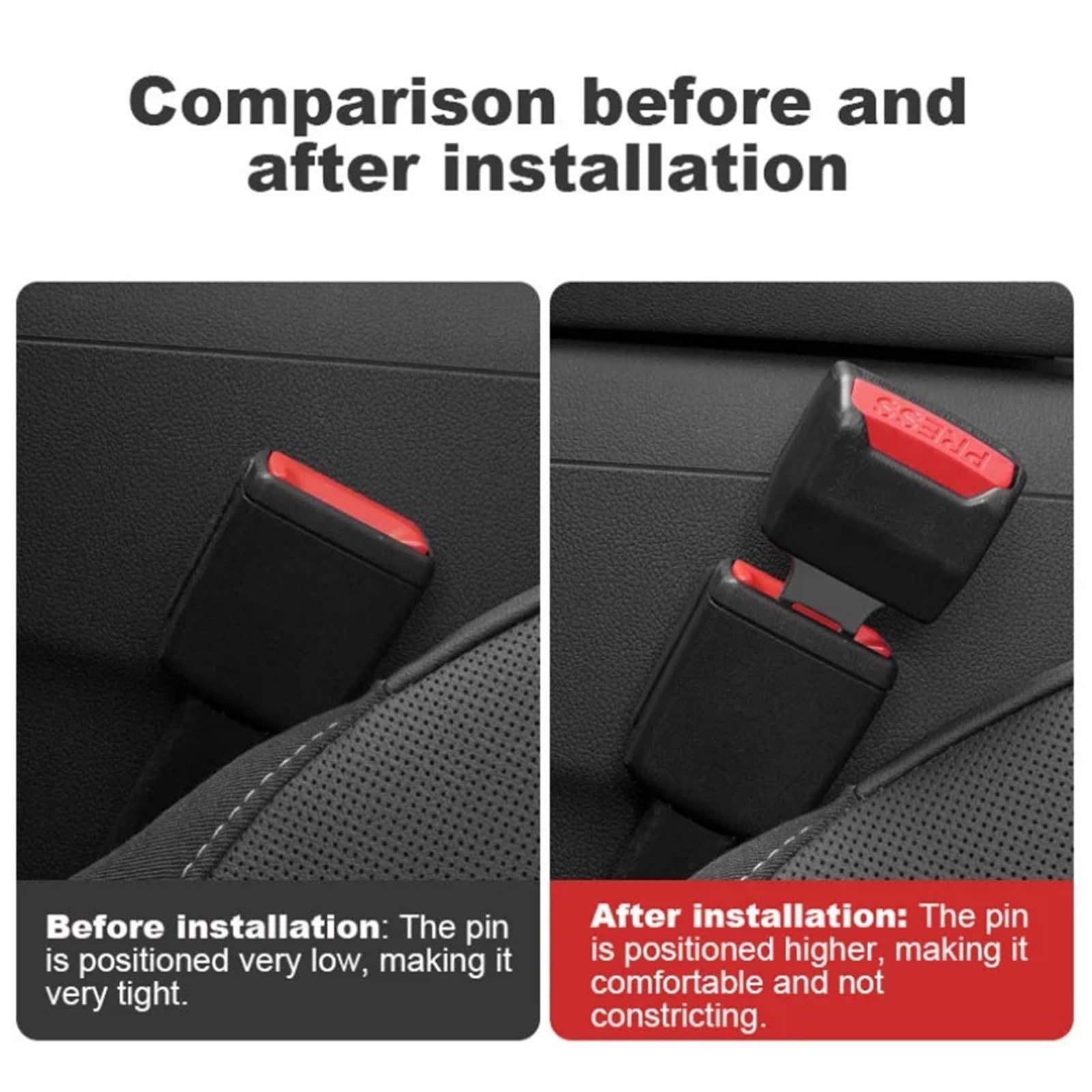 Qocobo 2Pcs Car Seat Pads & Car Belt Extender Set for Enhanced Comfort During Driving — view 3