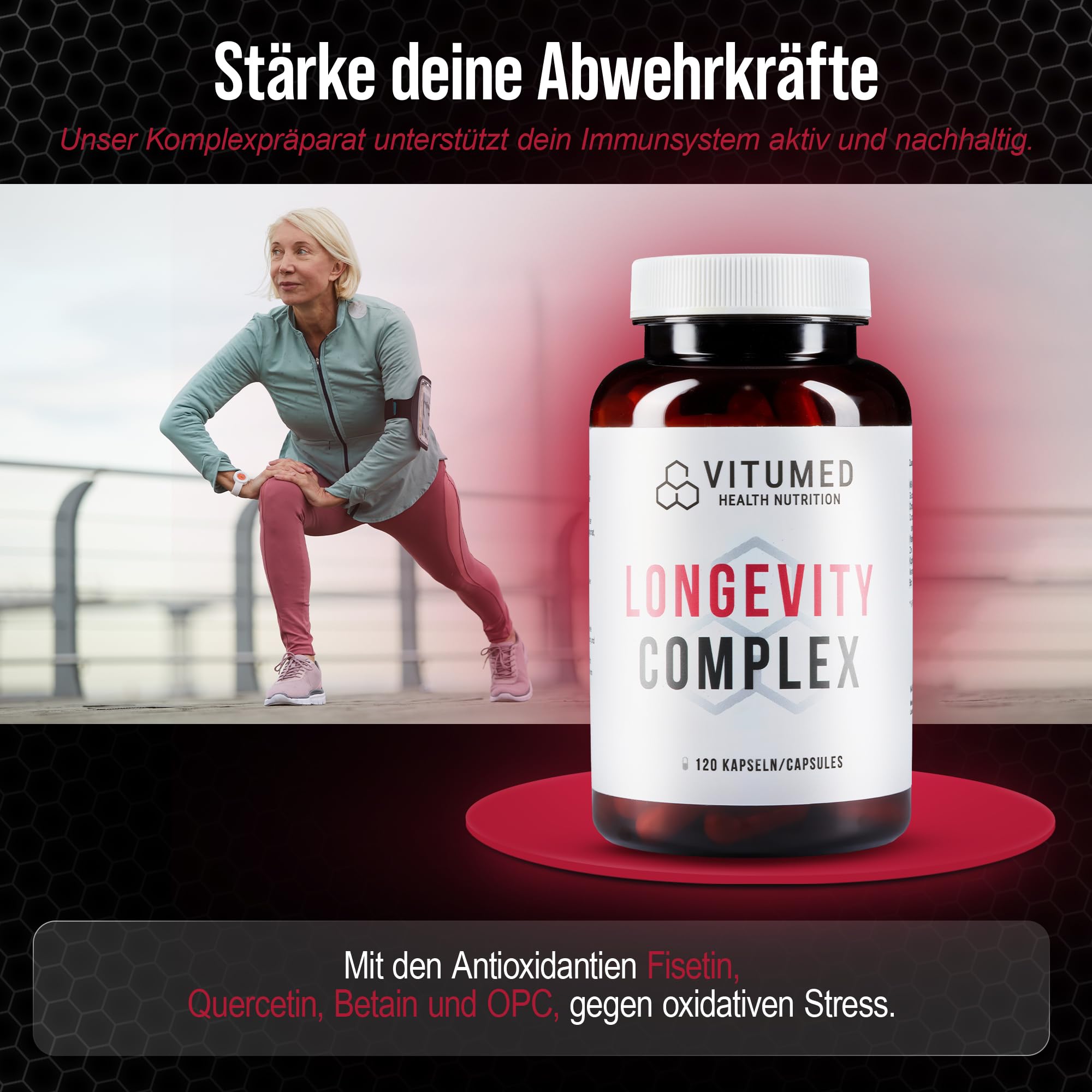 Anti-Aging-Komplex - Zink, Selen und Antioxidantien - Nahrungsergänzung für starke Haut, Vitalität, Zellschutz | Hochdosiert zur Unterstützung des Immunsystems & Kollagenbildung | 120 Kapseln