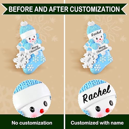 Miniatura 4 de Adorno personalizado para la primera Navidad del bebé, regalo de recuerdo navideño, mi primer adorno de Navidad, azul