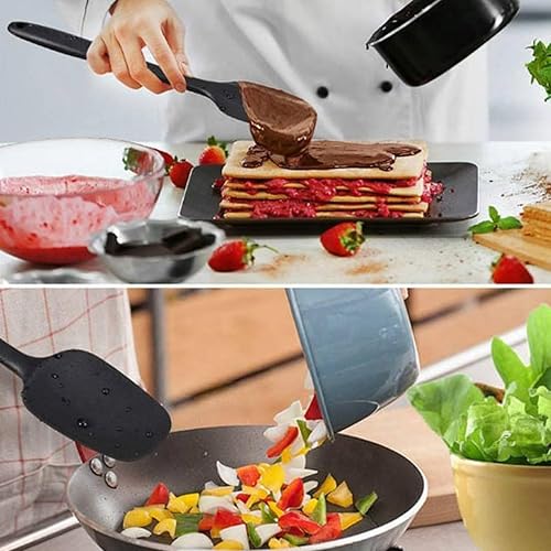 Miniatura 8 de Juego de 6 espátulas de silicona, resistentes a altas temperaturas, silicona de grado alimenticio, aptas para lavavajillas, para hornear, cocinar,