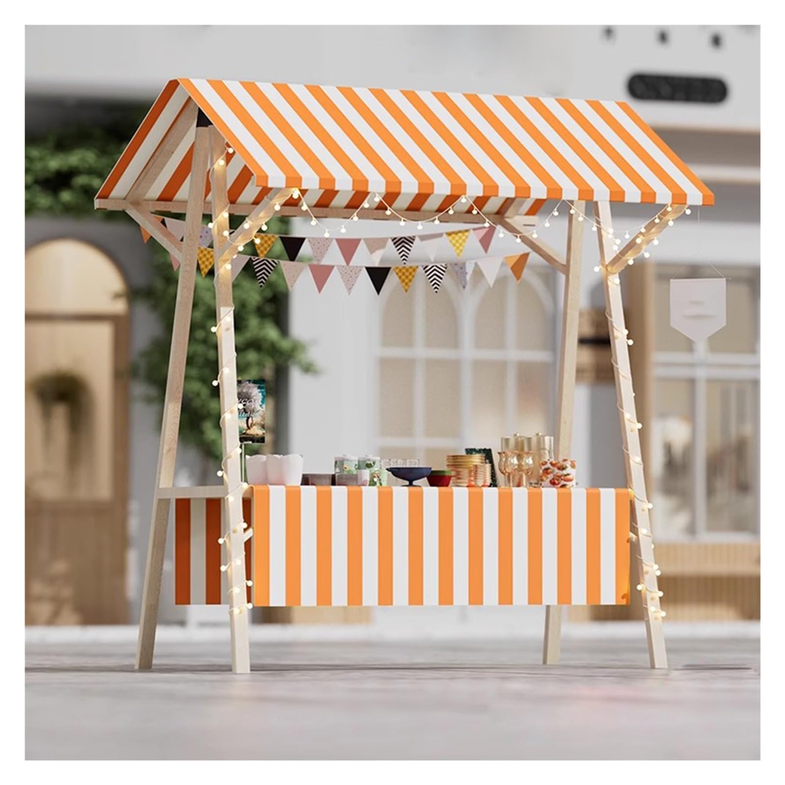 LJYKBFL Folding Mobile Vending Cart with Wheels for Street Food Business, Lightweight and Portable Market Stall