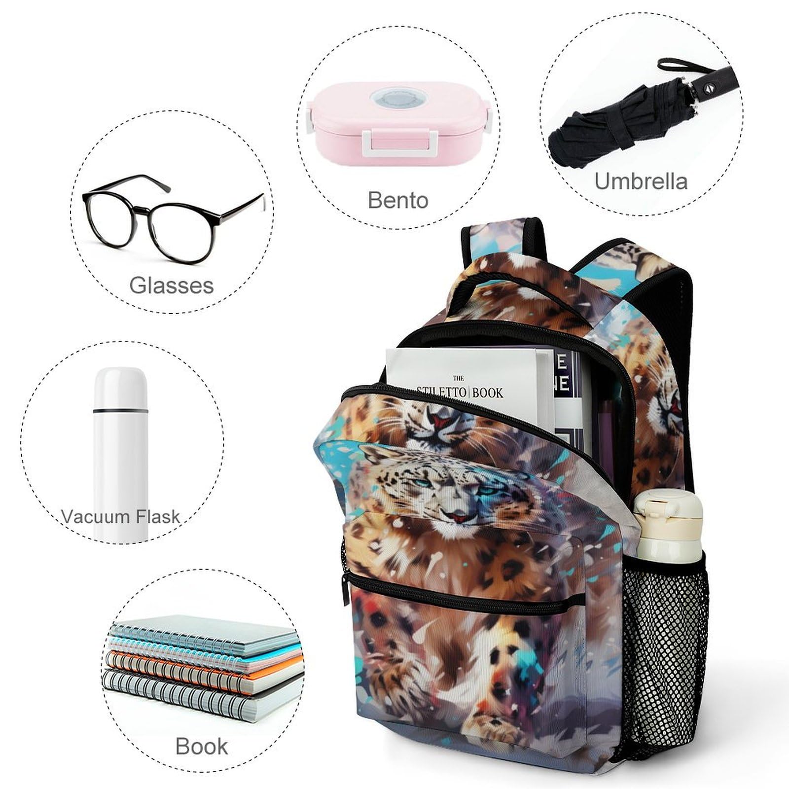 elefante d'arte Zaino Scuola Media Animale Zainetto Da Viaggio Design Ergonomico Borse Da Scuola Per Scuola Materna Zaino