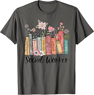 Retro Social Worker Social Work Month Books Advocate Justice T-Shirt