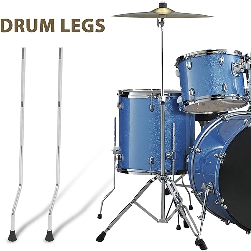 Miniatura 2 de VICASKY 3 piezas de patas de piso con soportes, patas de soporte de tambor, pata de Tom de piso con punta perla, estante de montaje, pata de metal