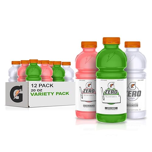 Gatorade Zero Kids - Paquete variado (Apple Burst, Watermelon Splash, Glacier Cherry), 20 onzas líquidas (paquete de 12)
