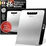 HIBINO Conseil de coupe de titane 99.5% Titanium japonais pur , non toxique , léger & Lave-vaisselle Coffre-fort de la taille M Fabriqué au Japon avec tapis antidérapant & Utilisation du camping