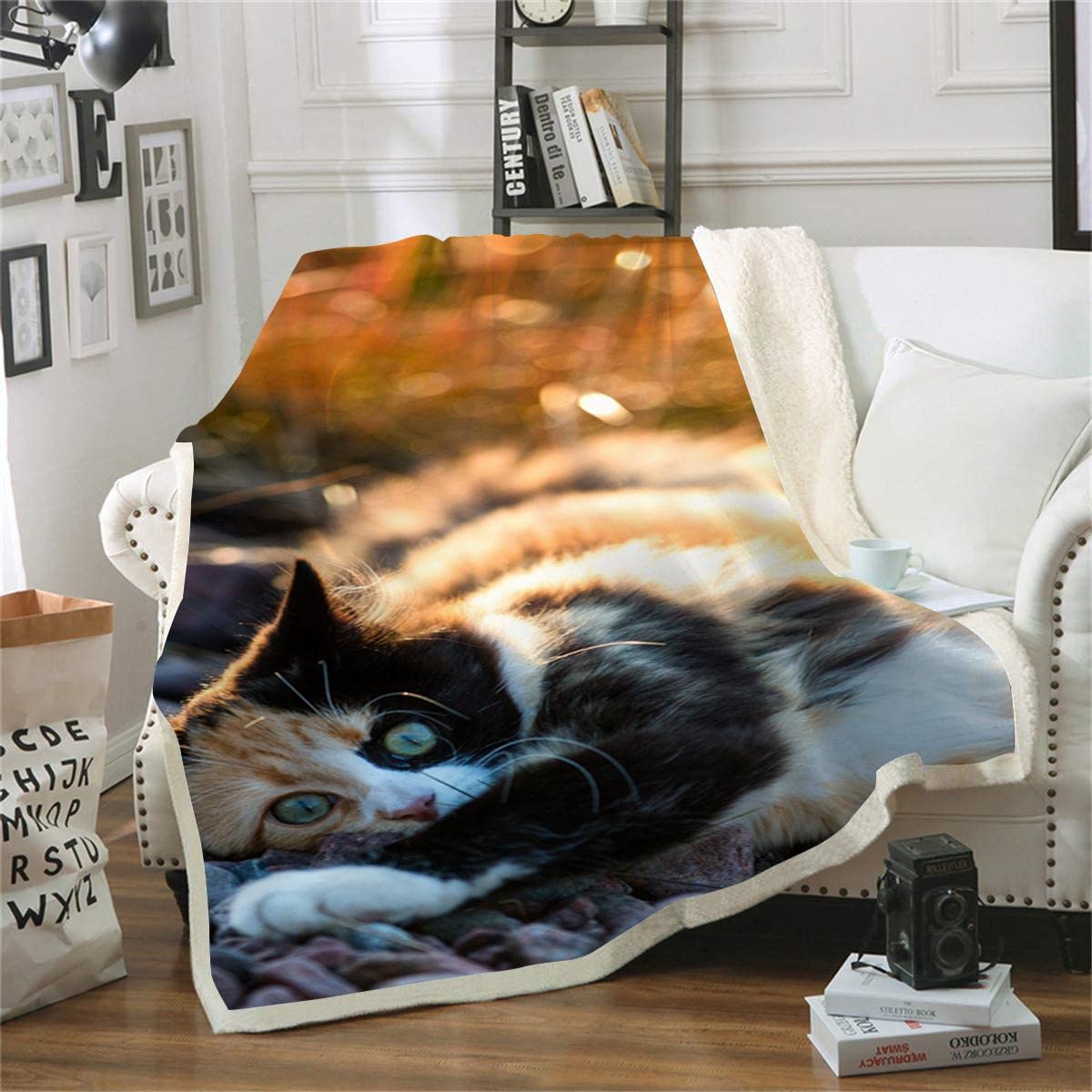 Couverture de lit imprimée chat pour des soirées cocooning cosy