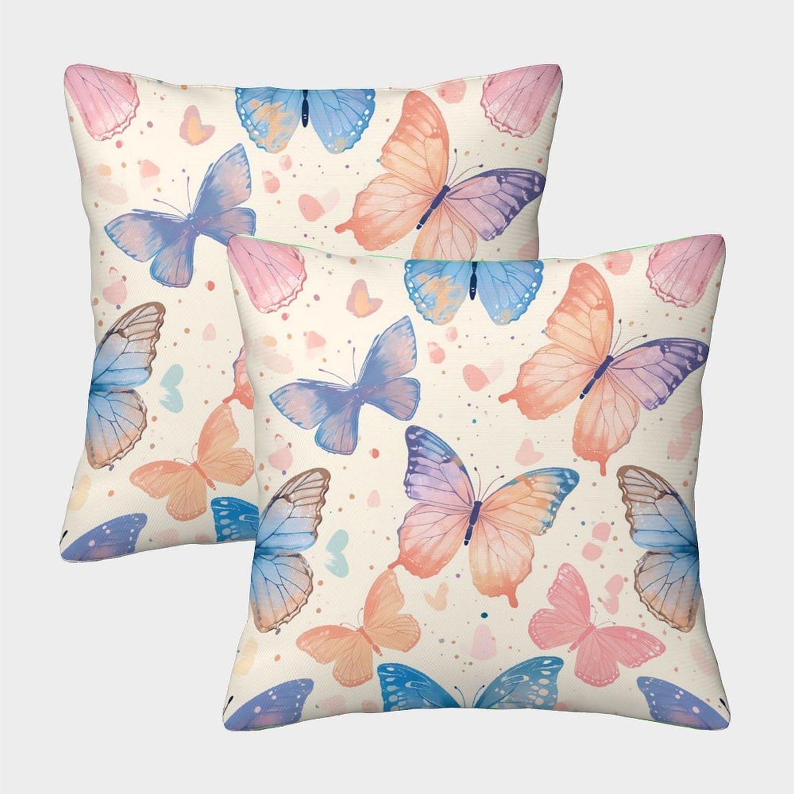 QFVANSIYO Dreamy Butterfly 3D Printed Pillowcase Microfiber Bedroom Bedding Decor Butterfly Pattern Pillow Cover Soft Breathable for Adults Teens 45x45cm