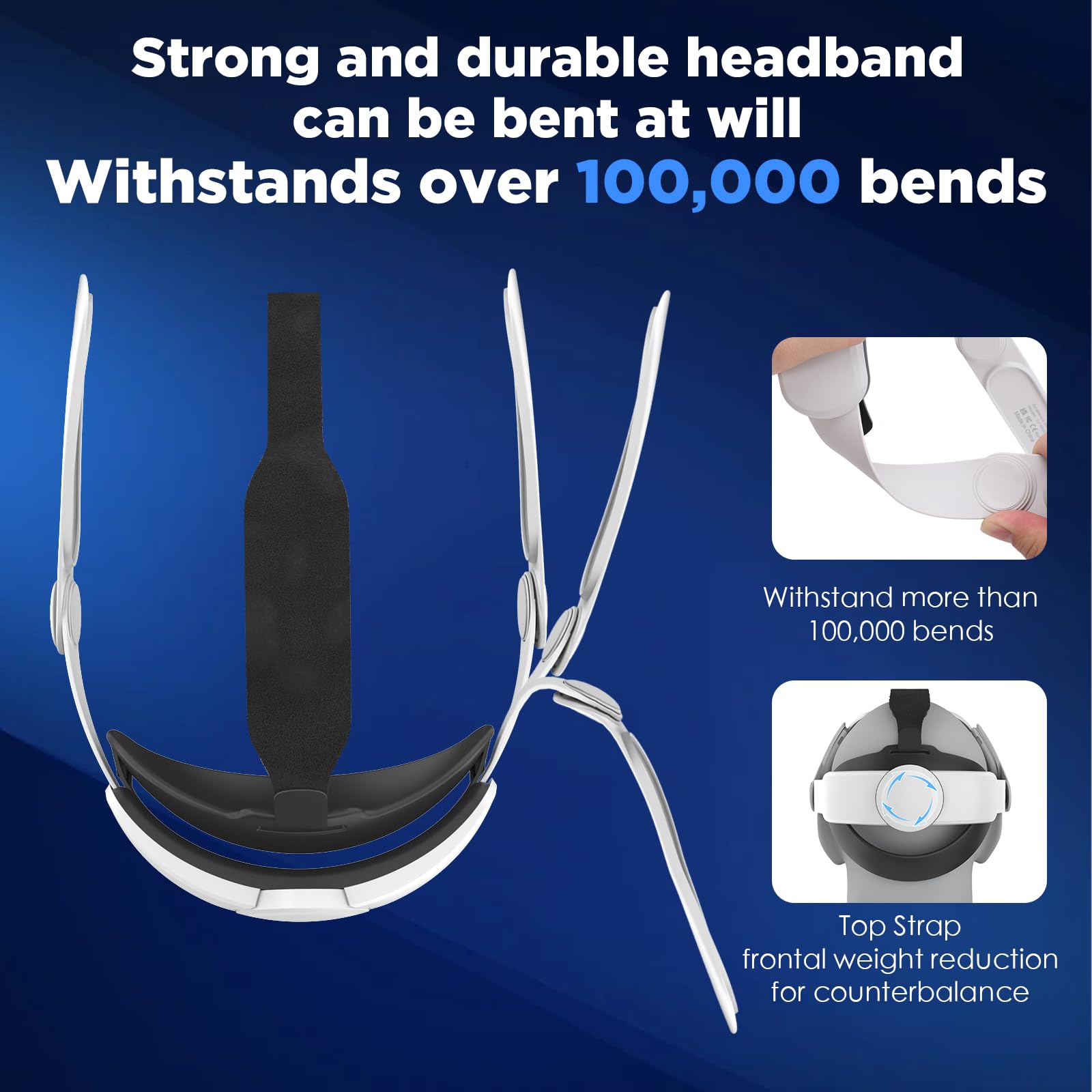 DAYREE Batería Correa para la Cabeza Compatible con Quest 3 Accesorios, Gafas Realidad Virtual, La Vatería de 8000 mAh Garantiza 6 horas Más de Reproducción, Diadema Ajustable para Mayor Comodidad — view 6