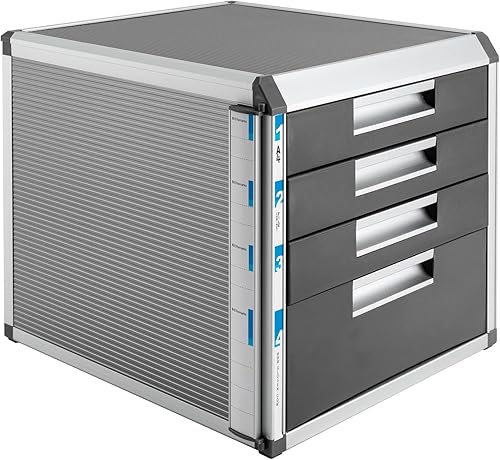 Miniatura 4 de Gdrasuya10 Caja de documentos ignífuga, organizador de cajones de escritorio para el hogar y la oficina, archivador rodante para colgar carpetas de